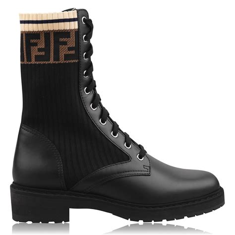 fendi rocko boots|rockoko knit leather combat boots.